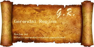 Gerendai Regina névjegykártya